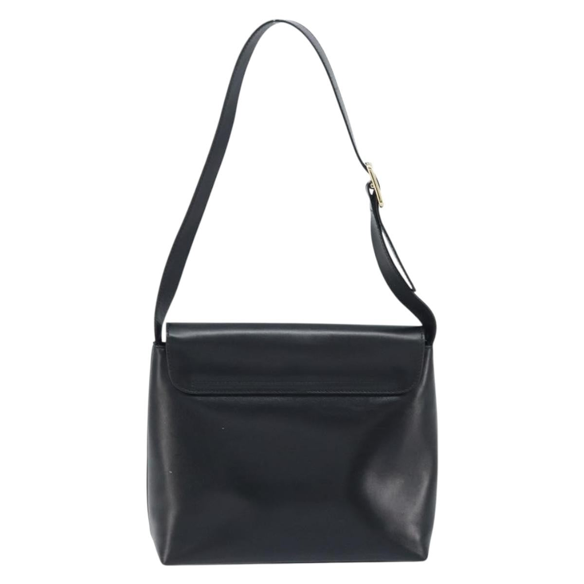 Gucci GUCCI Shoulder Bag Leather Black Gold 001 1998 1785 Authentic 173859