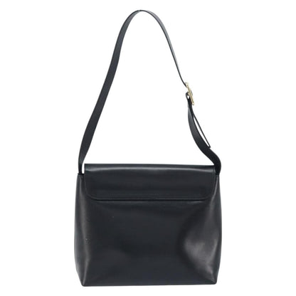 Gucci GUCCI Shoulder Bag Leather Black Gold 001 1998 1785 Authentic 173859