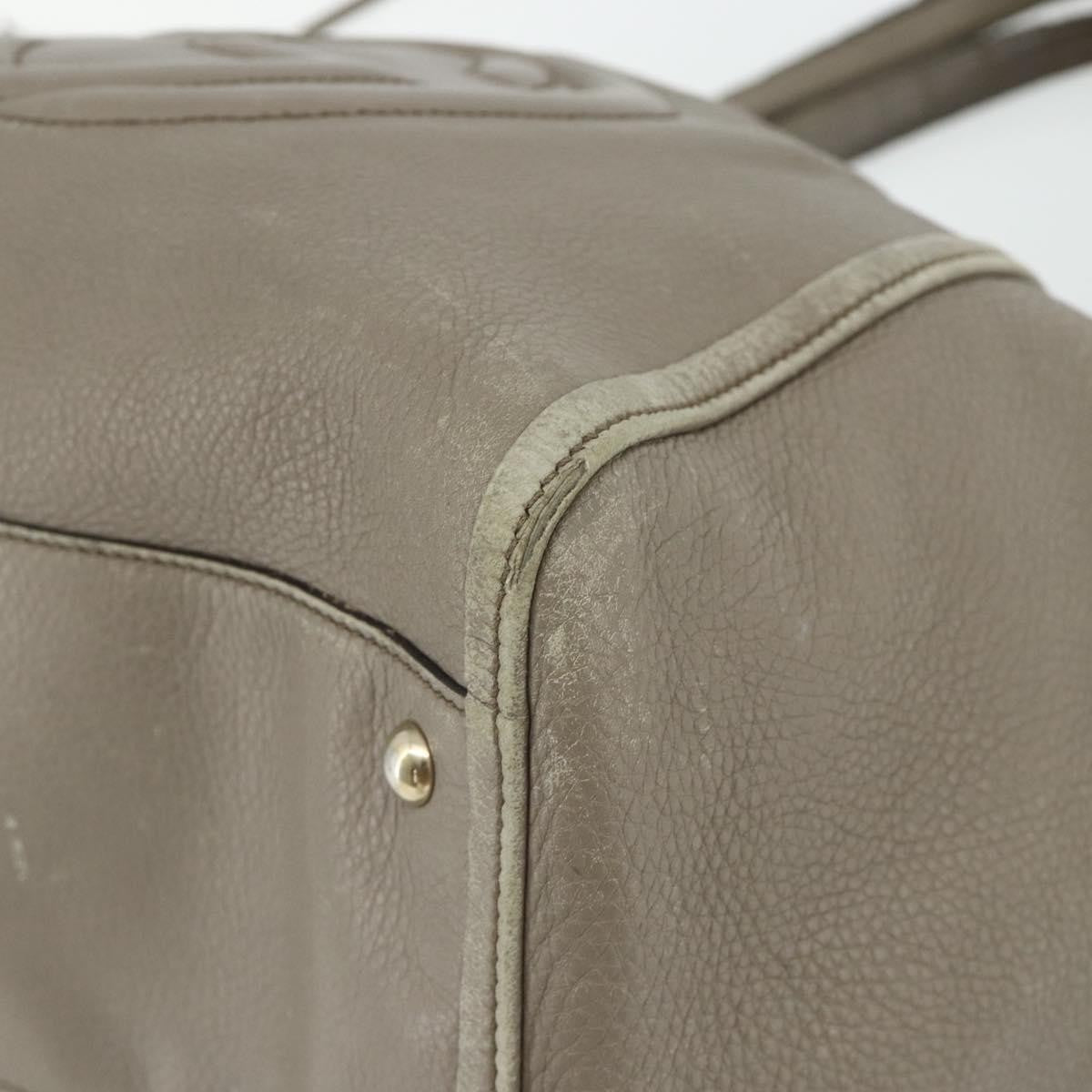 Gucci GUCCI Soho Hand Bag Leather Gray Gold 282309 Authentic 178647