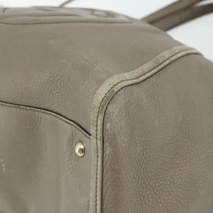 Gucci GUCCI Soho Hand Bag Leather Gray Gold 282309 Authentic 178647