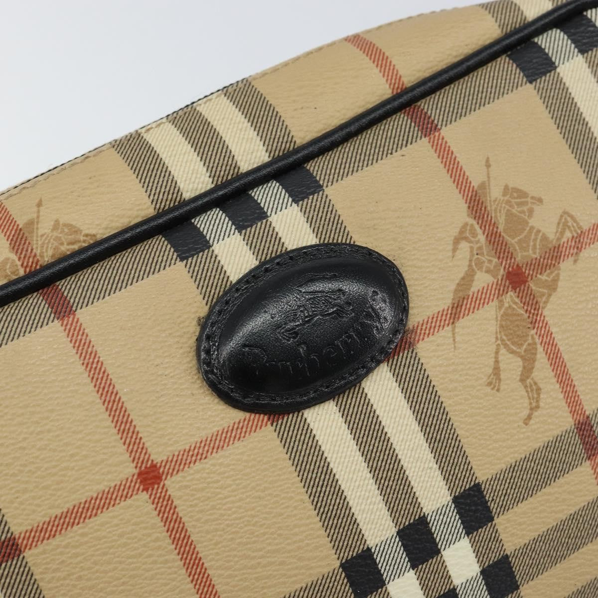 Burberrys Burberrys Nova Check Clutch Bag PVC Beige Gold Authentic ep11601