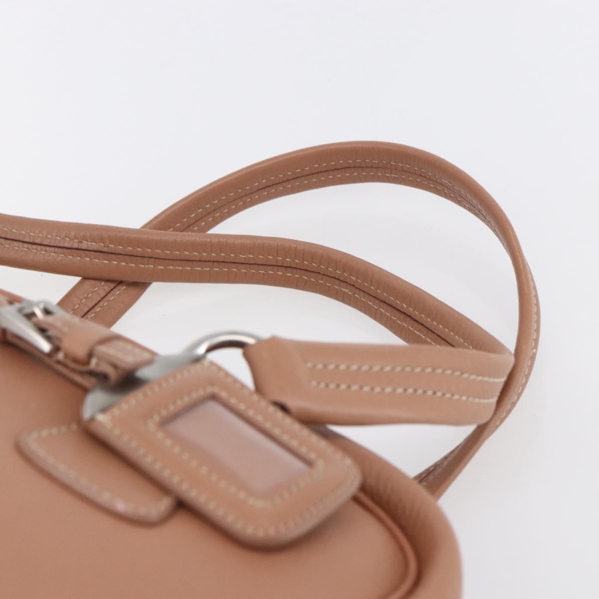 Prada PRADA Hand Bag Leather Silver Beige Authentic ka117