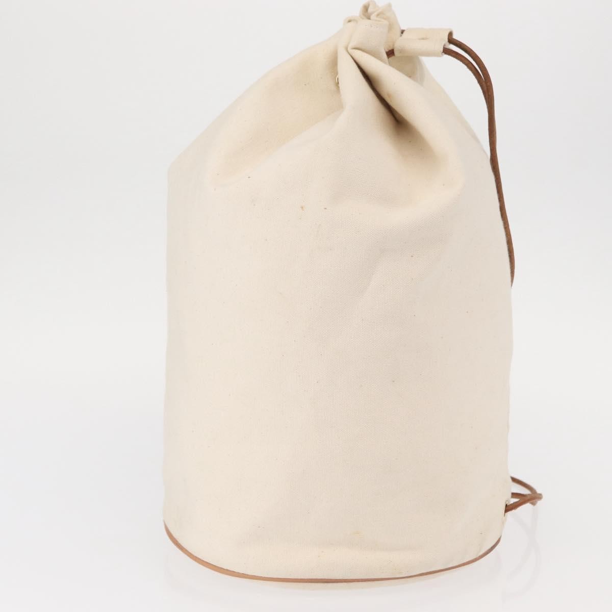 Hermès Hermès HERMES Porochon Mimir GM Shoulder Bag Canvas White Gold Authentic ka758