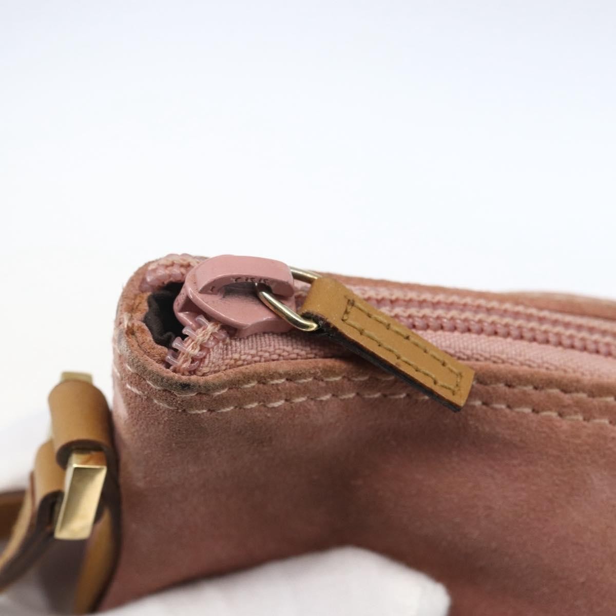 Gucci GUCCI Accessory Pouch Suede Pink Gold 039 1103 Authentic 173549 Bag