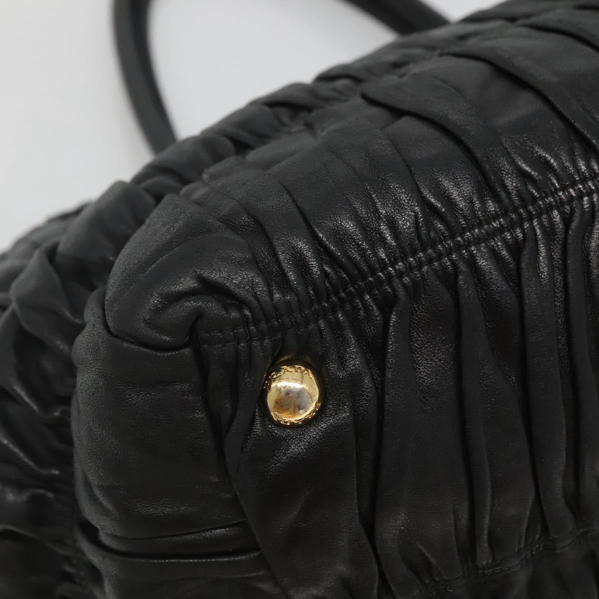Prada PRADA Hand Bag Leather 2way Black Authentic hk2413