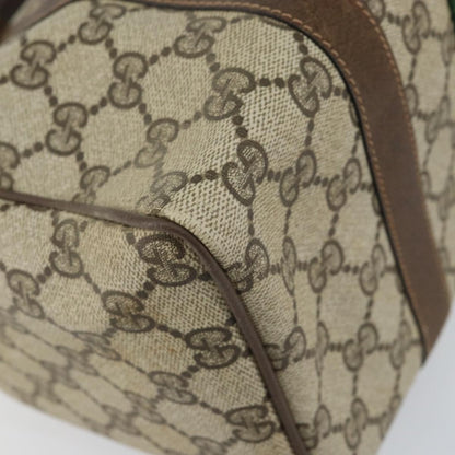 Gucci GUCCI GG Supreme Web Sherry Line Boston Bag PVC Beige Gold 010 378 Authentic 159328
