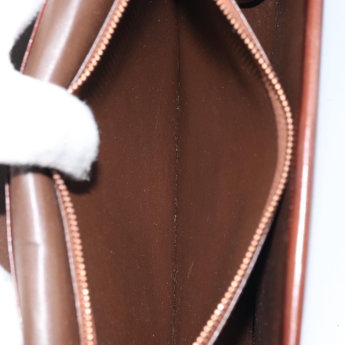 Dior Christian Dior Shoulder Bag Leather Brown Gold Authentic mr2273