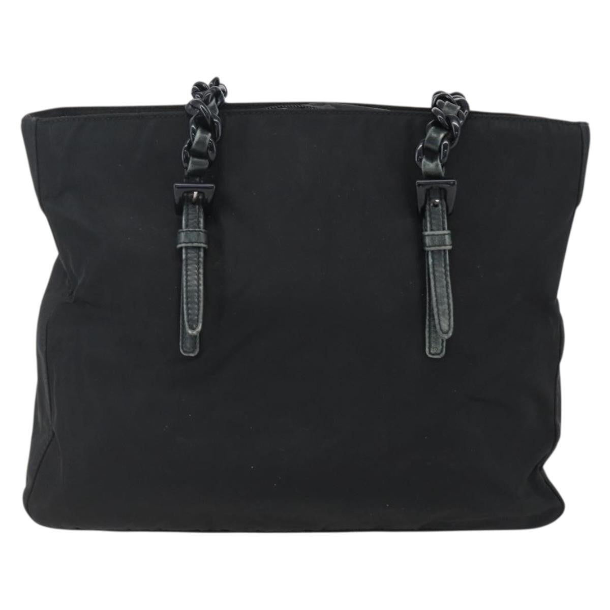 Prada PRADA Chain Shoulder Bag Nylon Black Authentic 170424