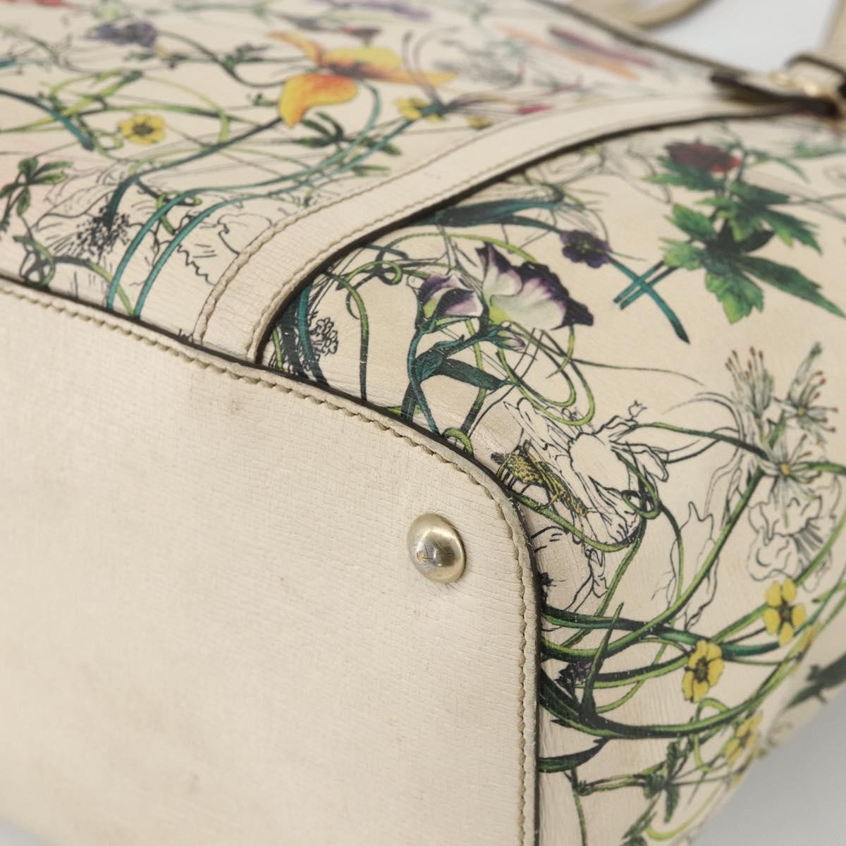 Gucci GUCCI Tote Bag PVC Ivory Gold 309613 Authentic ka3786