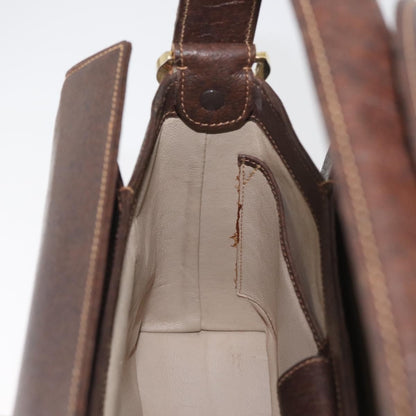 Gucci GUCCI Shoulder Bag Leather Brown Gold Authentic BAZ570
