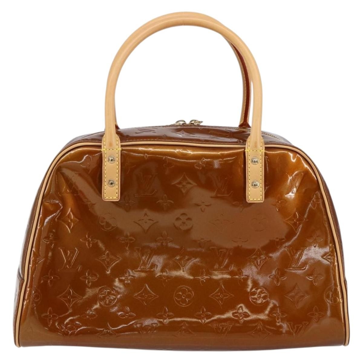 Louis Vuitton LOUIS VUITTON Monogram Vernis Tompkins Square Bag Bronze M91103 LV Authentic 153020