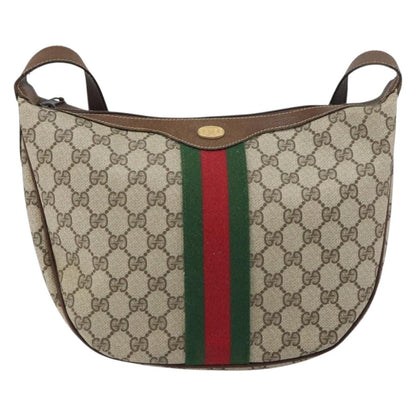 Gucci GUCCI GG Supreme Web Sherry Line Shoulder Bag PVC Beige 001 3840 5 Authentic 156832