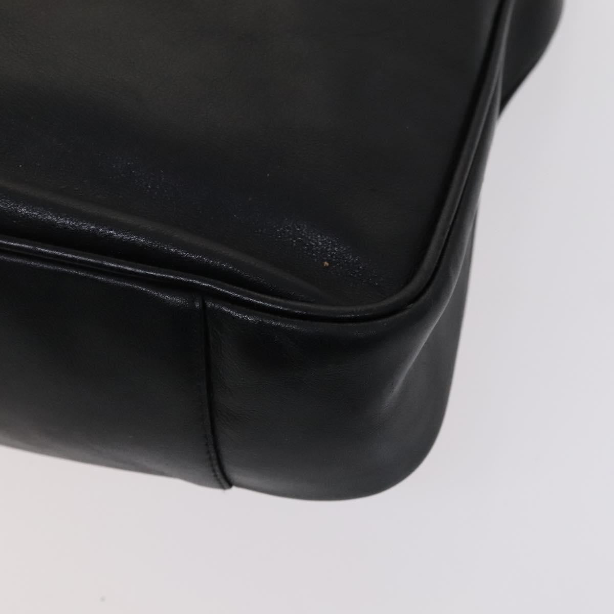 Gucci GUCCI Bamboo Hand Bag Leather 2way Black 001 1638 Authentic 114458