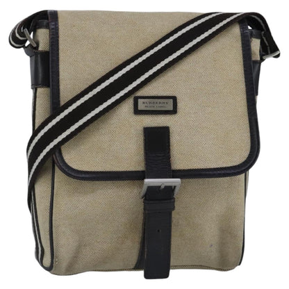 Burberry BURBERRY Shoulder Bag Canvas Beige Authentic ti2263