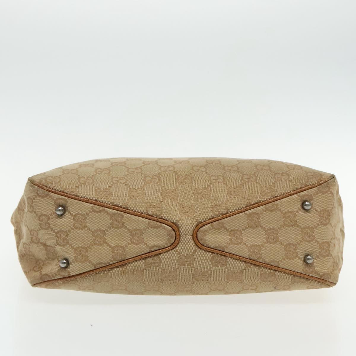Gucci GUCCI GG Canvas Hand Bag Brown Silver 113019 3444 Authentic 94718