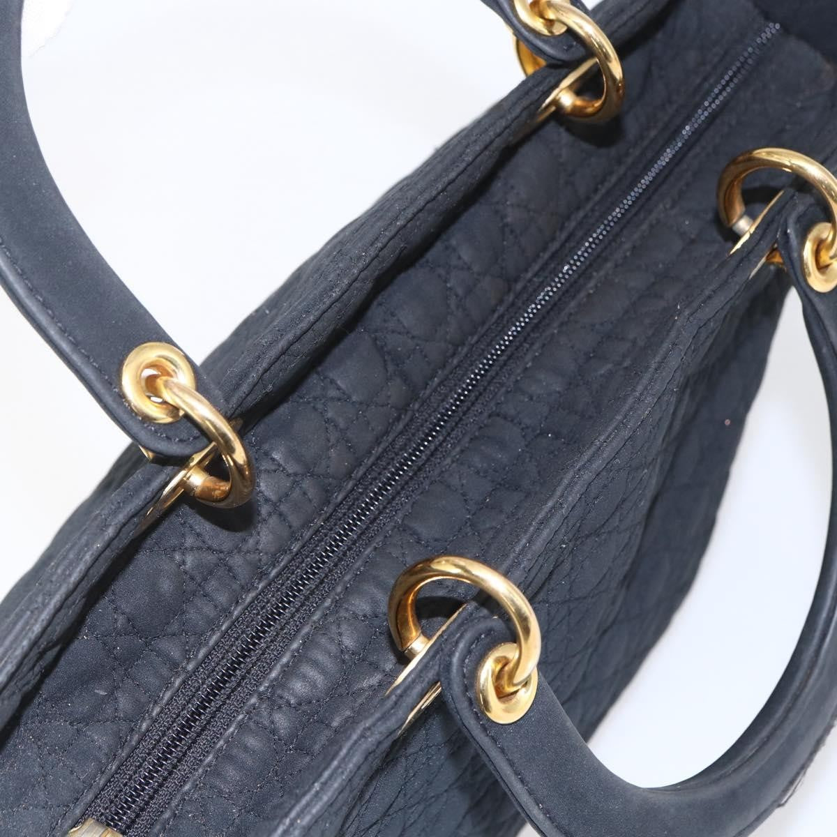 Dior Christian Dior Canage Hand Bag Black Gold Authentic 149311