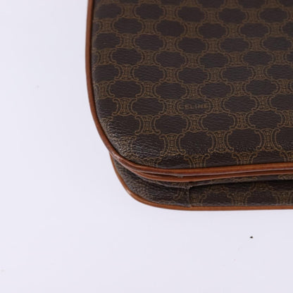 Celine CELINE Macadam Canvas Shoulder Bag PVC Leather Brown Gold Authentic 128916