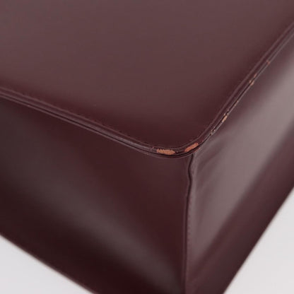 Burberry BURBERRY Hand Bag Leather Bordeaux Silver Authentic 181526