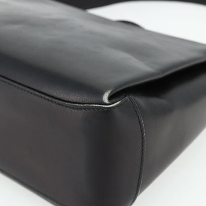 Gucci GUCCI Hand Bag Leather Black Gold Authentic ka4348