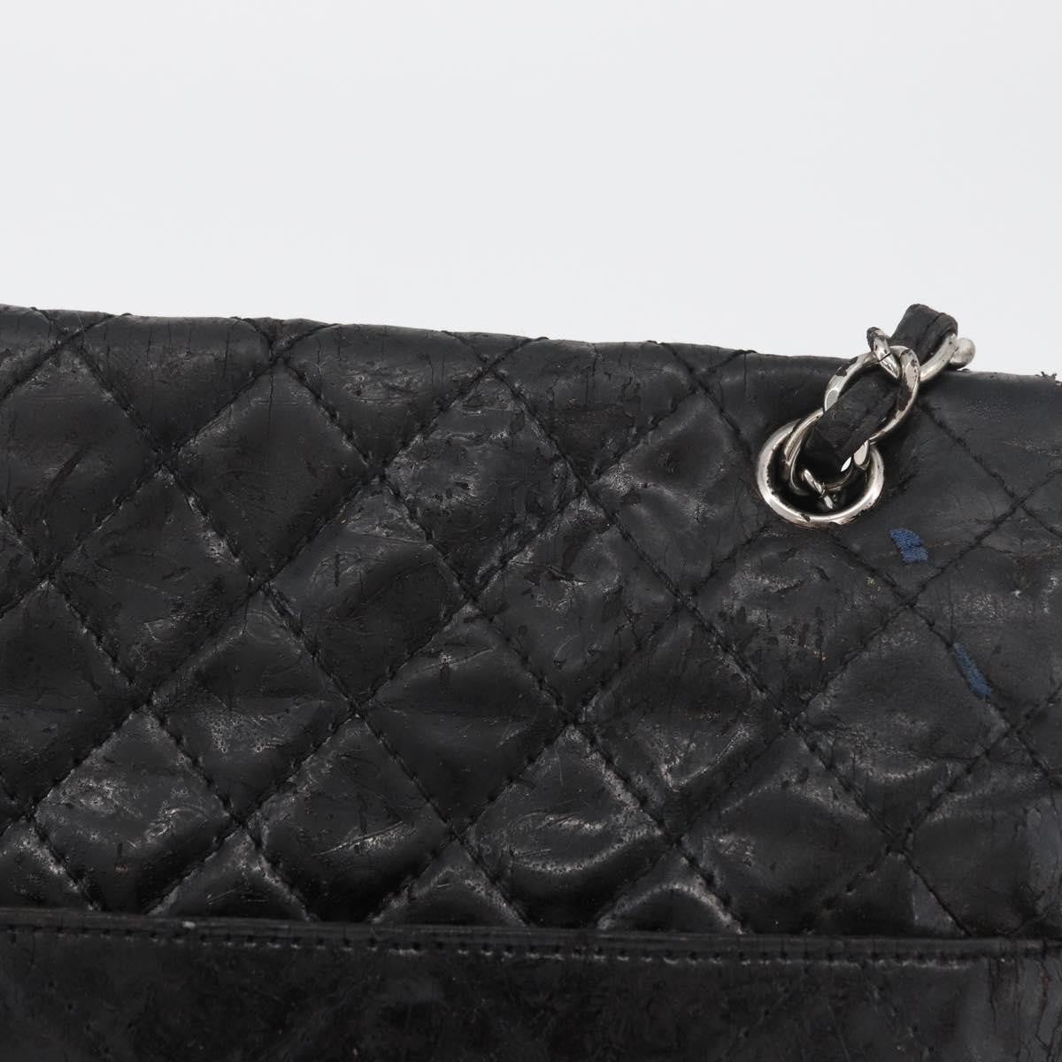 Chanel CHANEL Matelasse Chain Shoulder Bag Patent leather Black Silver CC Authentic 158095