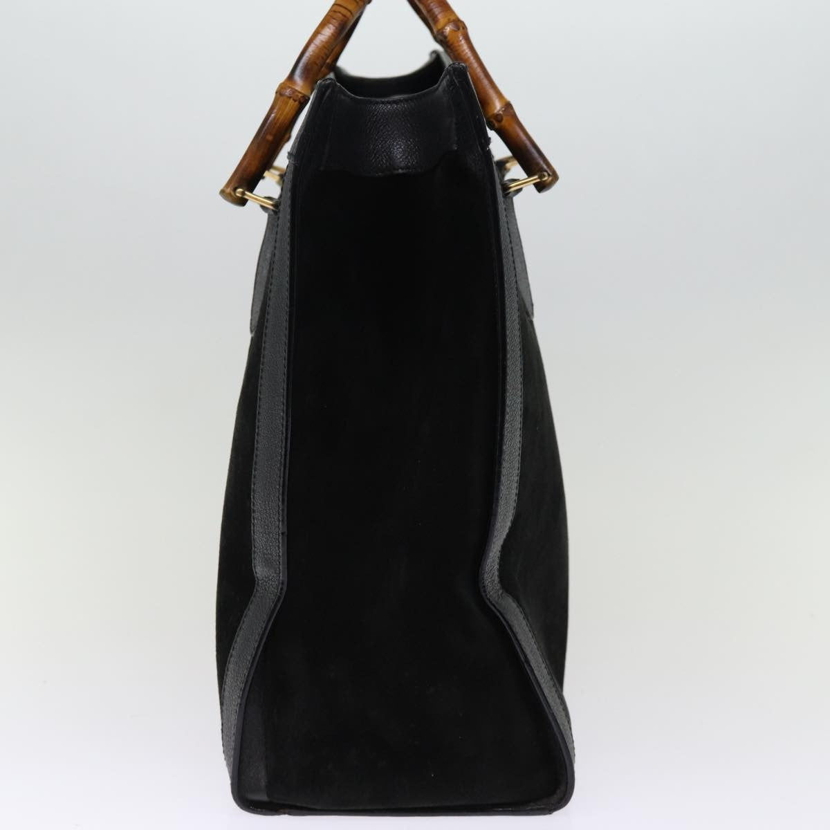 Gucci GUCCI Bamboo Tote Bag Suede Black 002 1186 0259 Authentic 75677