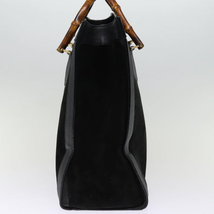 Gucci GUCCI Bamboo Tote Bag Suede Black 002 1186 0259 Authentic 75677