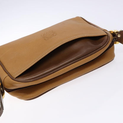 Loewe LOEWE Shoulder Bag Leather Brown Gold Authentic am8960
