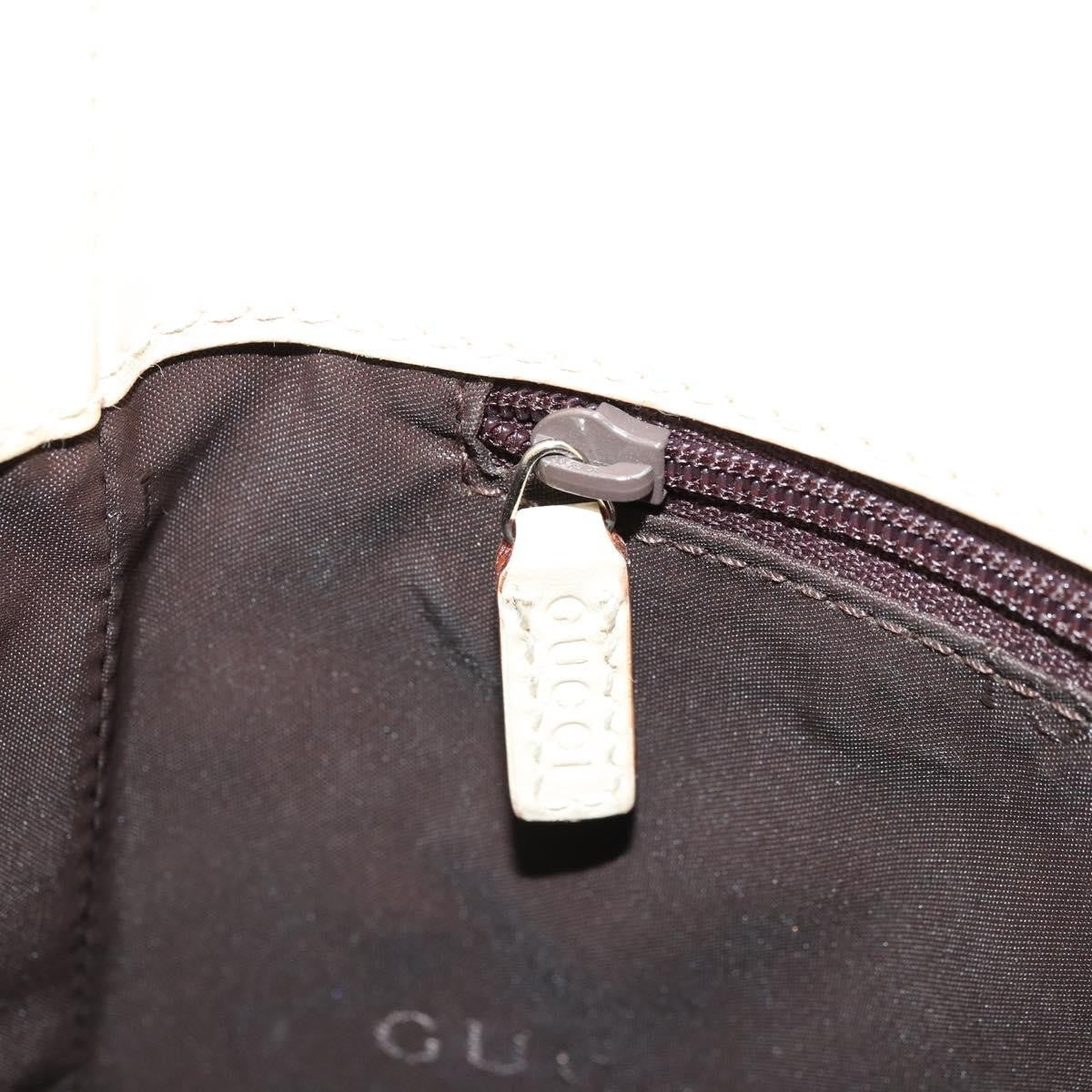 Gucci GUCCI Jackie Shoulder Bag Leather White Silver 001 3875 Authentic bs34535