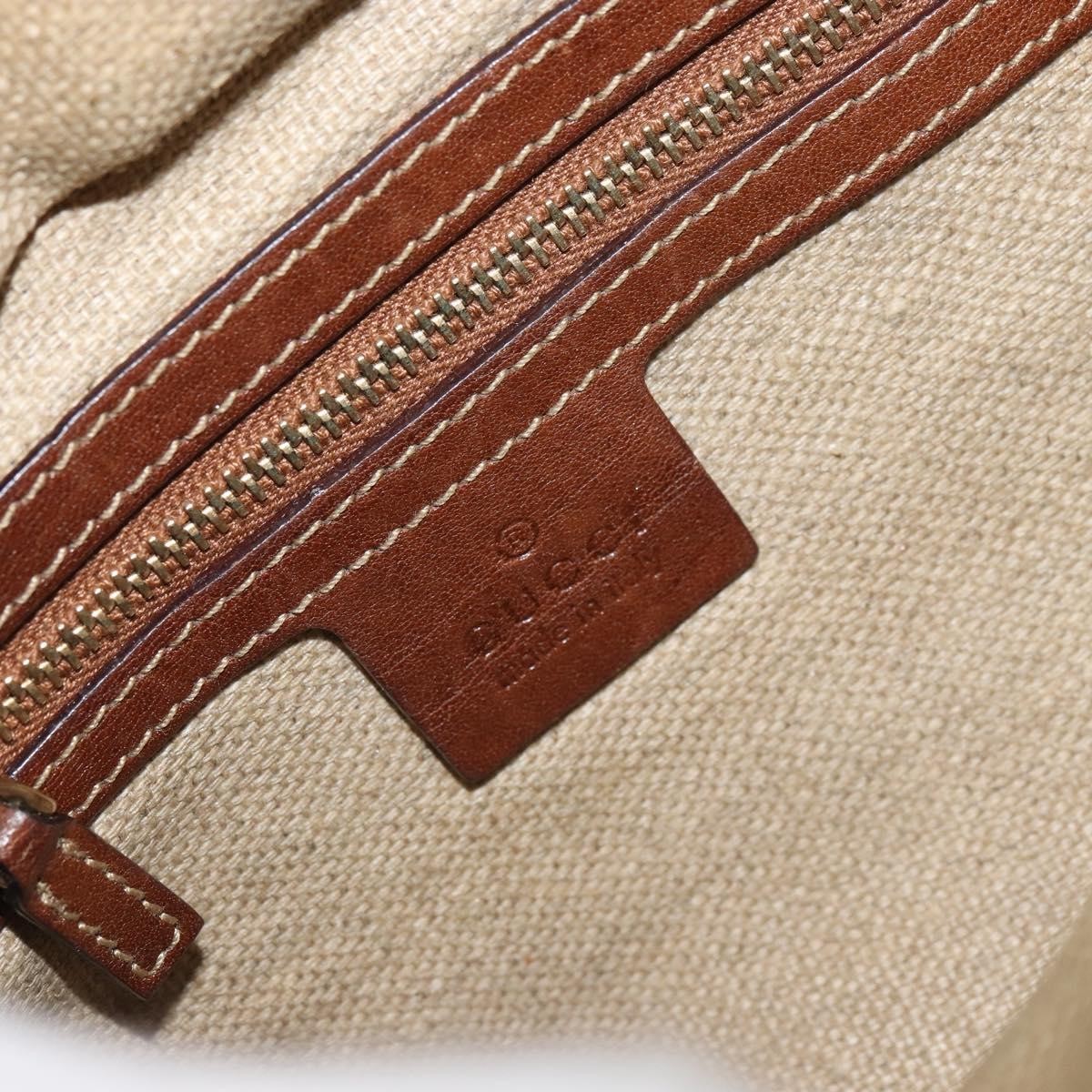 Gucci GUCCI Bamboo Shoulder Bag Canvas Beige Gold 141936 Authentic 156435