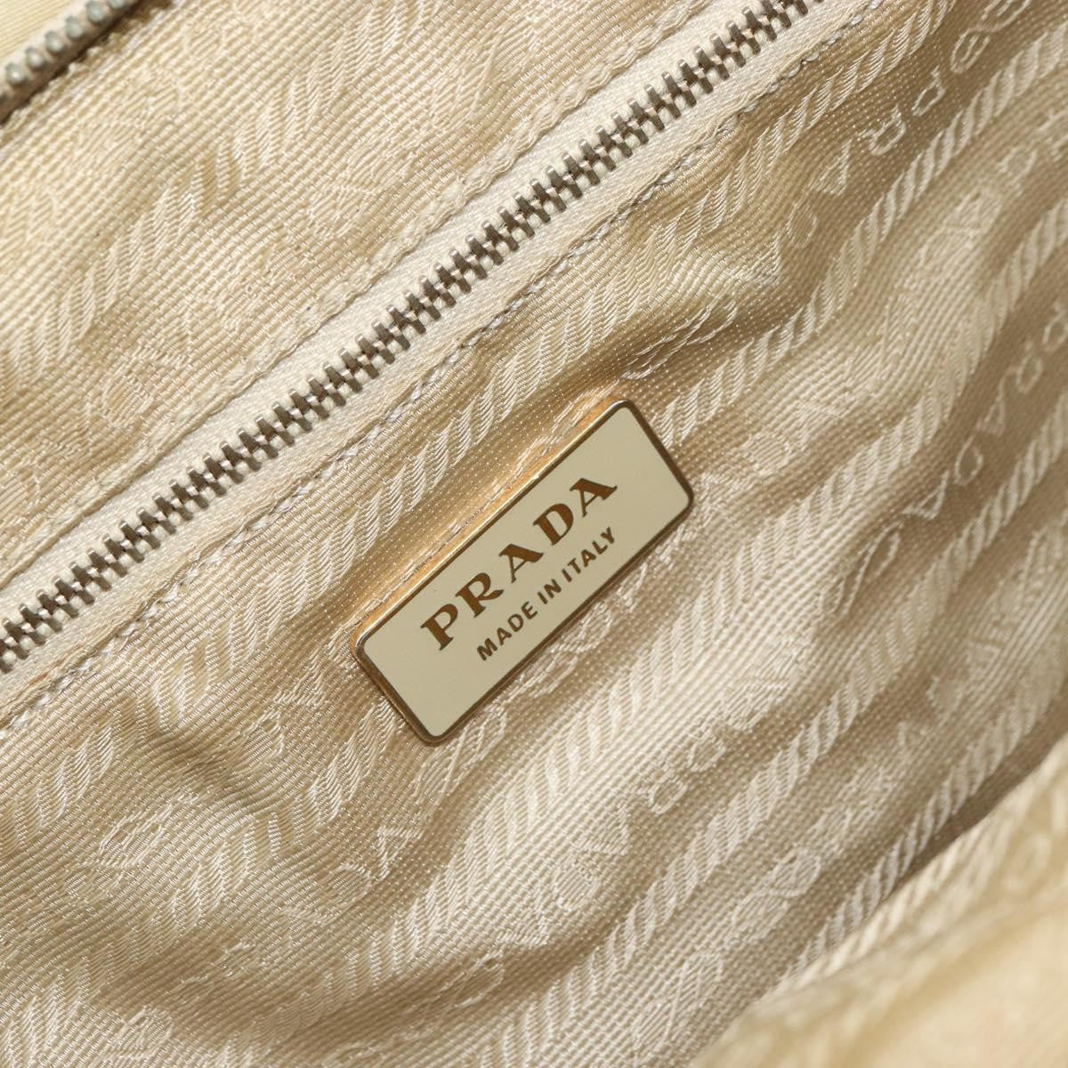 Prada PRADA Shoulder Bag Nylon Beige Gold Authentic ep12445