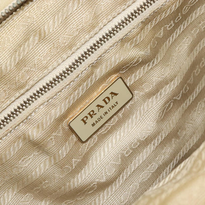 Prada PRADA Shoulder Bag Nylon Beige Gold Authentic ep12445
