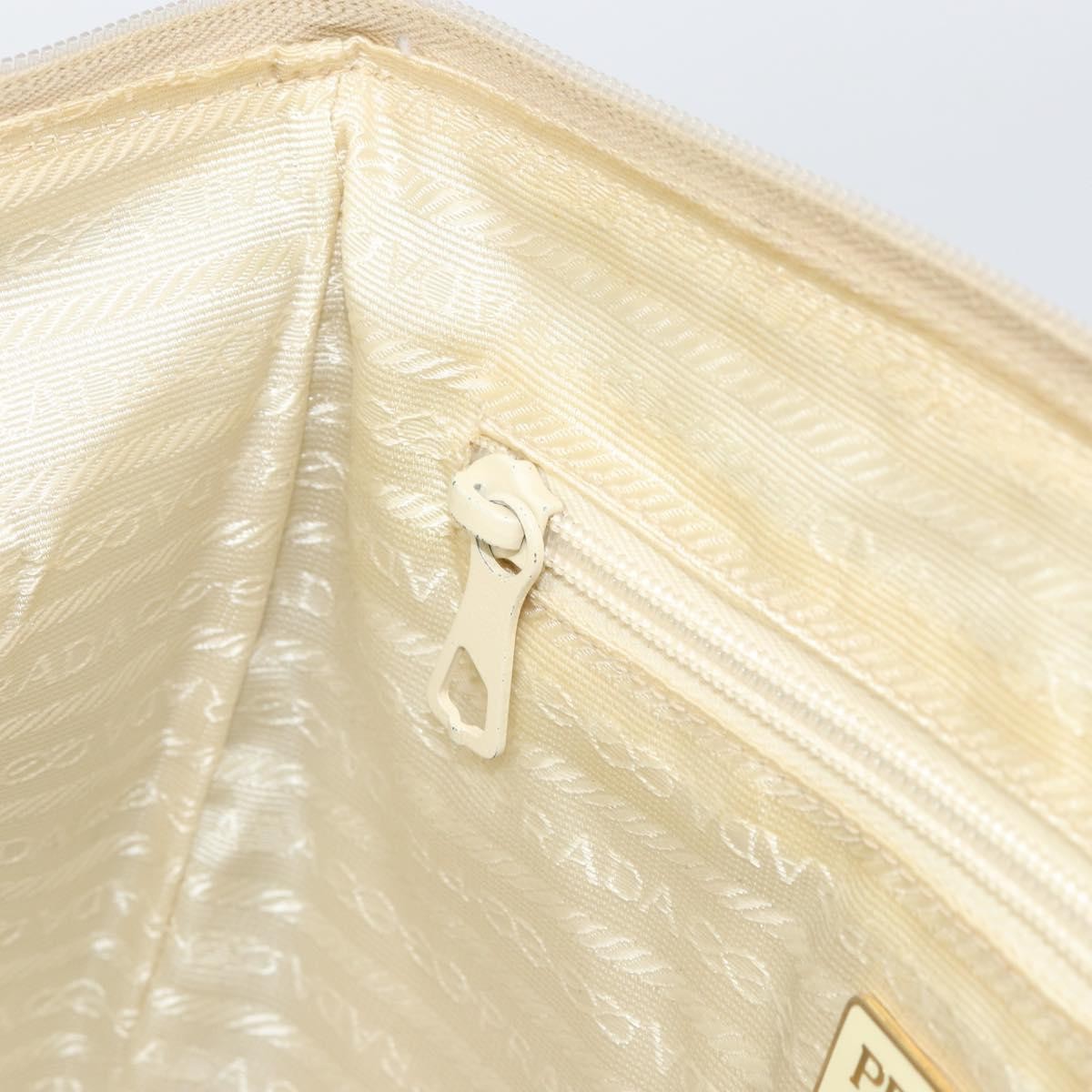 Prada PRADA Hand Bag Leather Beige Authentic BA8175