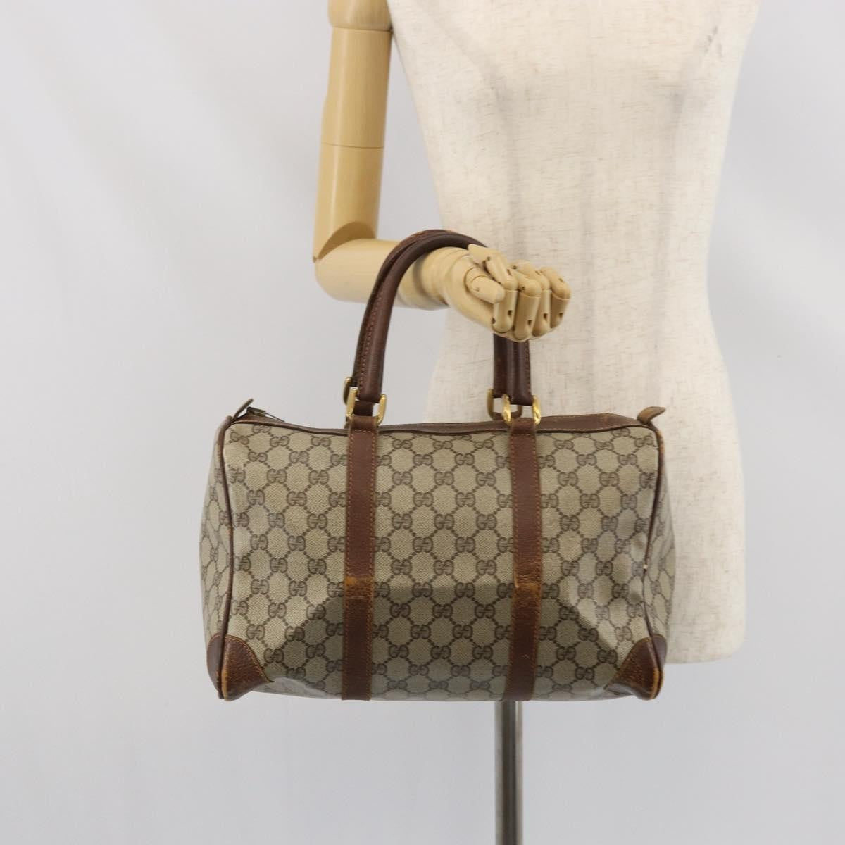 Gucci GUCCI GG Supreme Hand Bag PVC Beige Gold Authentic ka2314