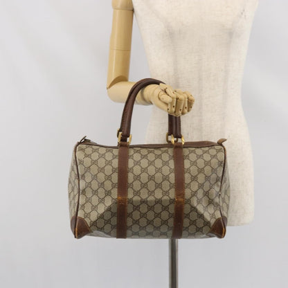 Gucci GUCCI GG Supreme Hand Bag PVC Beige Gold Authentic ka2314