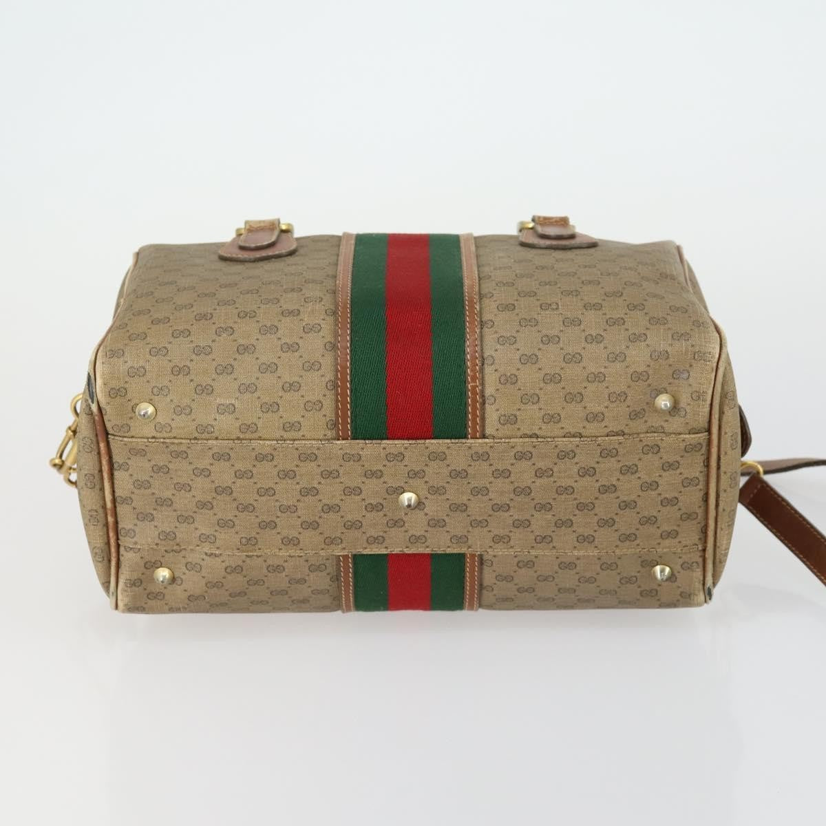 Gucci GUCCI Micro GG Supreme Web Sherry Line Bag PVC Beige 002 58 4422 Authentic 160595