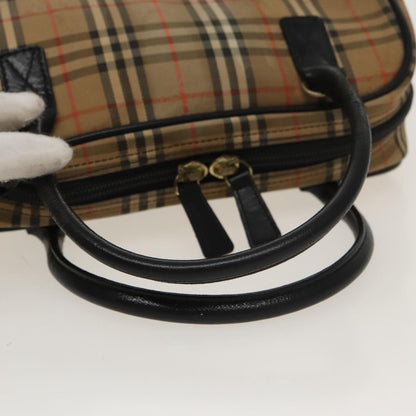 Burberry BURBERRY Nova Check Tote Bag Canvas Leather Beige Black Authentic 100692