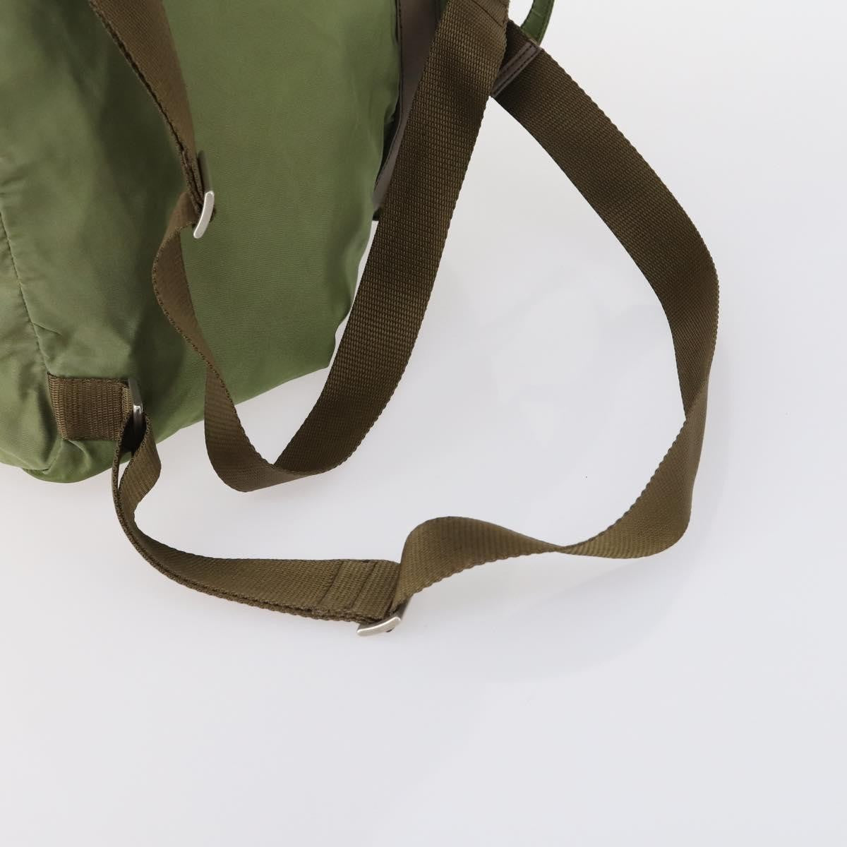 Prada PRADA Backpack Nylon Khaki Silver Authentic 148291 Bag