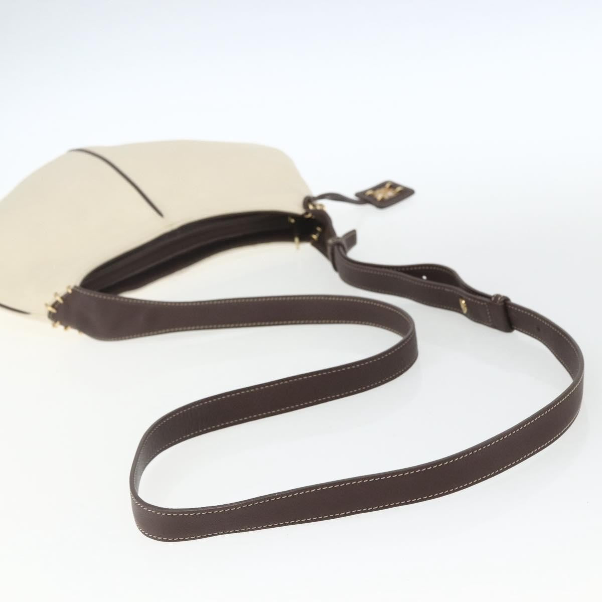Loewe LOEWE Shoulder Bag Leather White Gold Authentic 162858