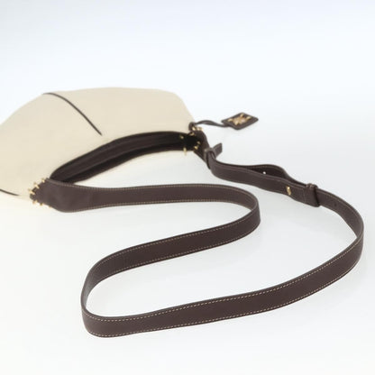 Loewe LOEWE Shoulder Bag Leather White Gold Authentic 162858