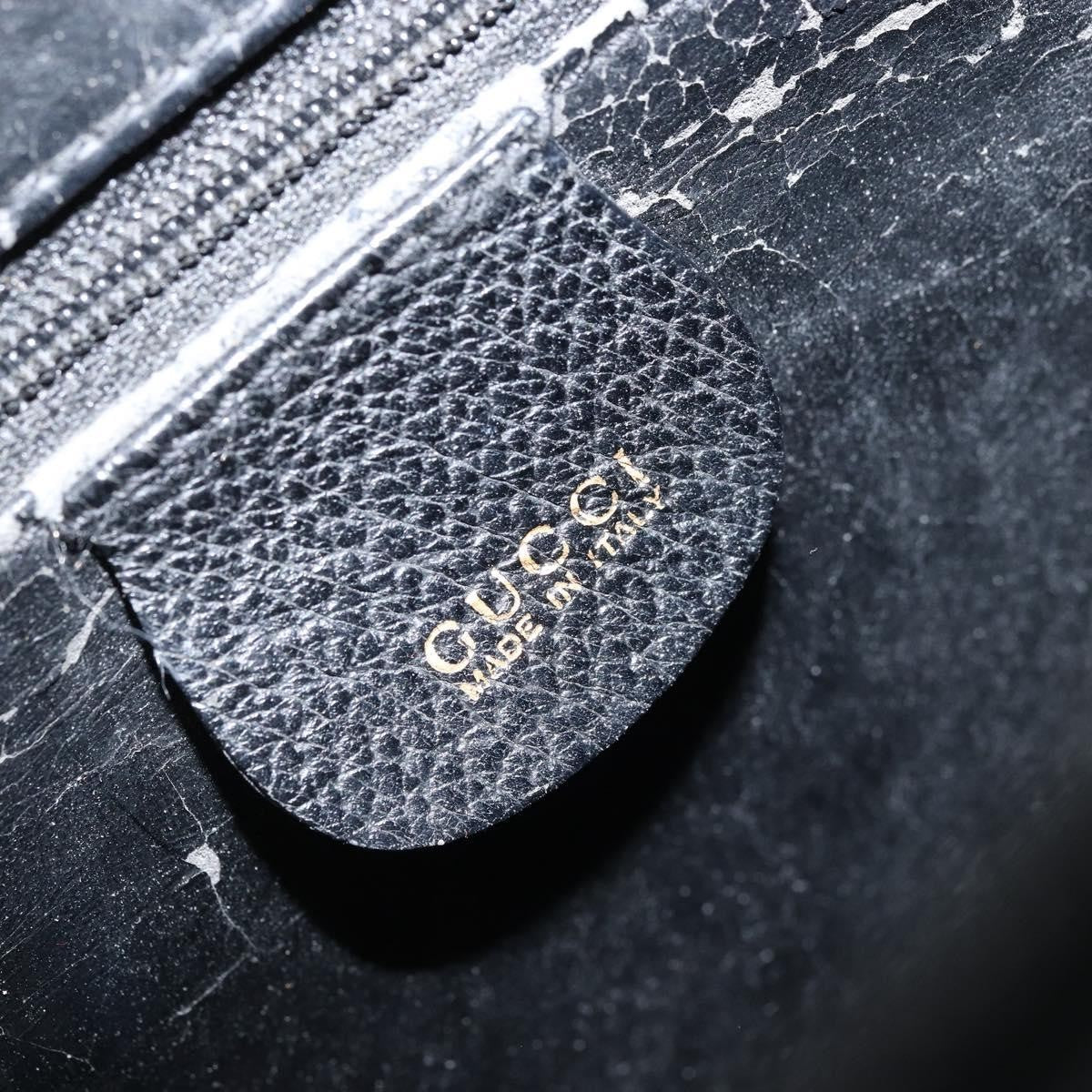 Gucci GUCCI Bamboo Tote Bag Leather Black Gold 002 1186 0259 Authentic 174576