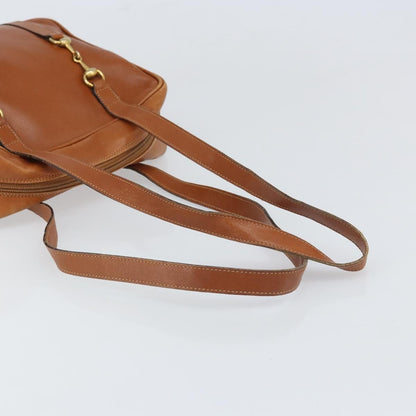 Gucci GUCCI Hand Bag Leather Brown Gold Authentic ep13246