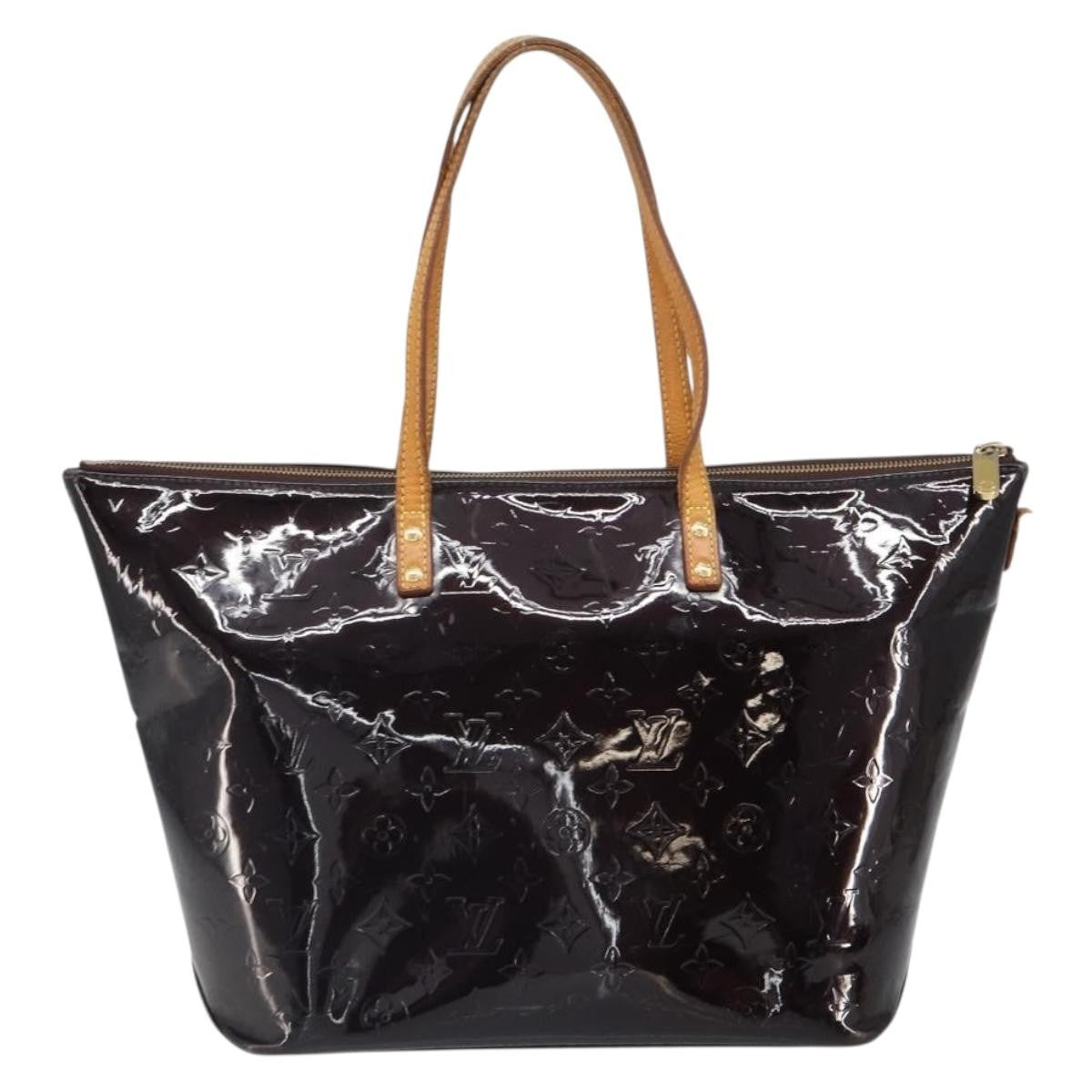 Louis Vuitton LOUIS VUITTON Monogram Vernis Bellevue GM Tote Bag Amarante M93589 Authentic 166294