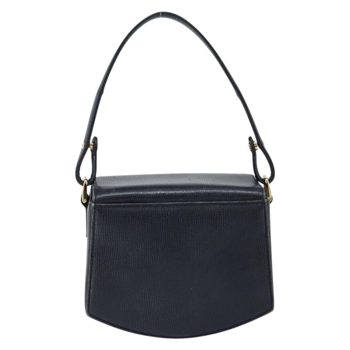 Givenchy GIVENCHY Hand Bag Leather Navy Gold Authentic SW1855