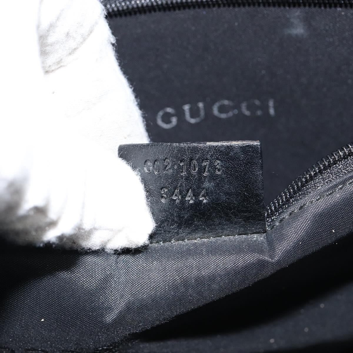 Gucci GUCCI Jackie Shoulder Bag Nylon Black Silver 002 1073 3444 Authentic bs29509
