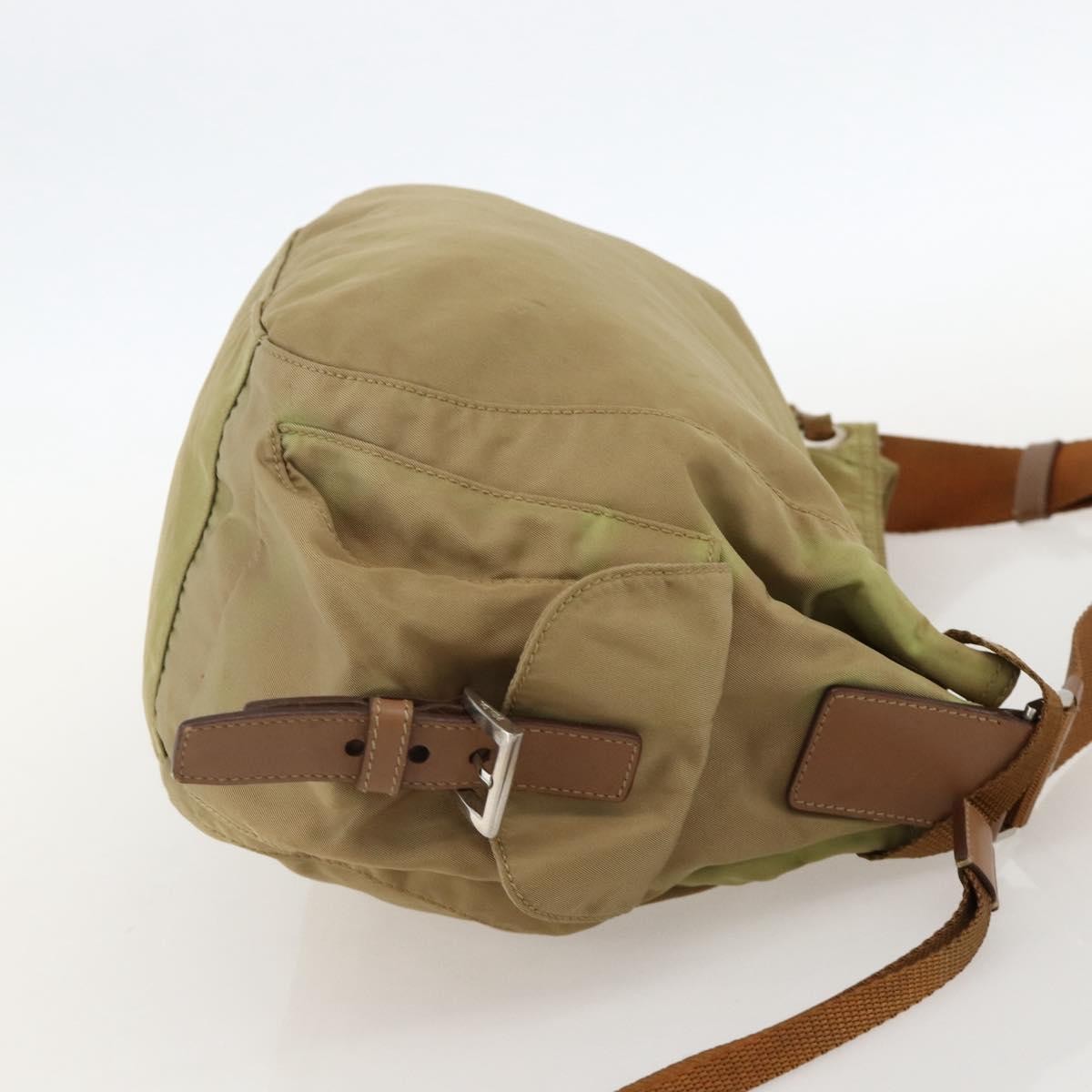 Prada PRADA Shoulder Bag Nylon Khaki Silver Authentic 175738
