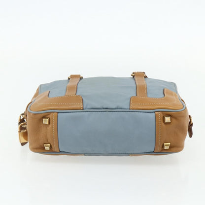 Prada PRADA Shoulder Bag Nylon Light Blue Gold Authentic 179021