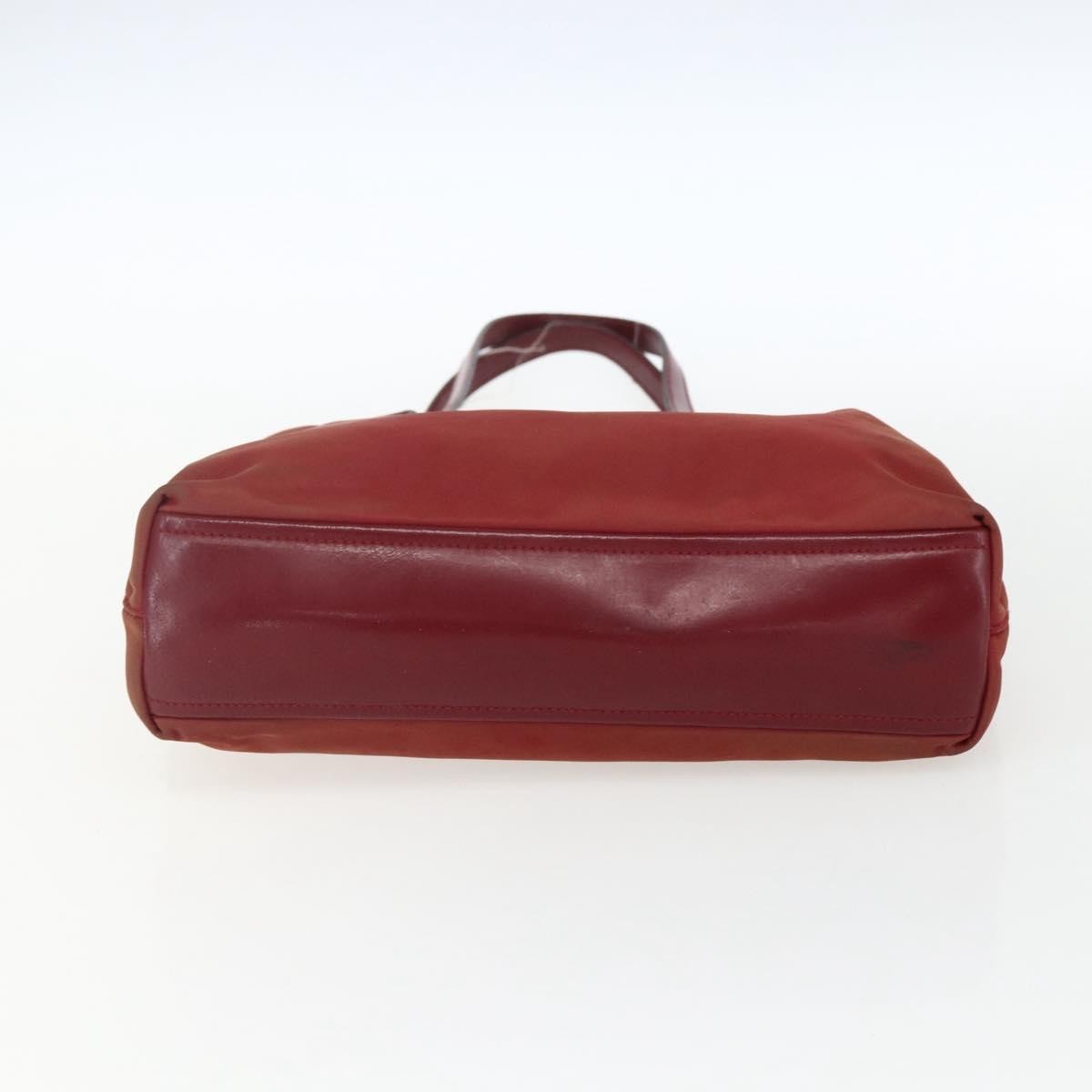 Prada PRADA Hand Bag Nylon Red Silver Authentic 170383