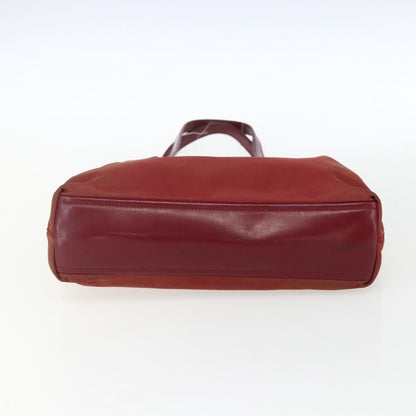 Prada PRADA Hand Bag Nylon Red Silver Authentic 170383