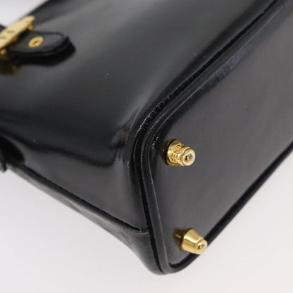 Fendi FENDI Hand Bag Patent leather 2way Black Gold Authentic ti3390