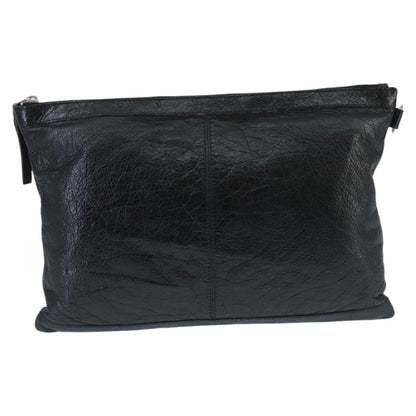 Balenciaga BALENCIAGA Clutch Bag Leather Black Silver 273023 Authentic bs19499